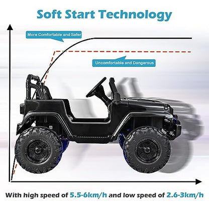 Kids Ride on Car Truck with 2.4G Remote Control (Jet Black)