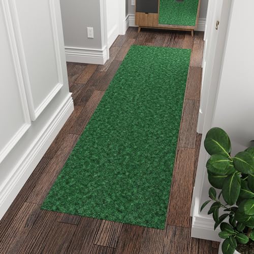 2x10 Hallway Runner Rug (Green / 2' x 10' (Runner))