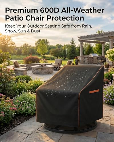 Patio Chair Covers Waterproof (Black / 30W x 34D x 36H)