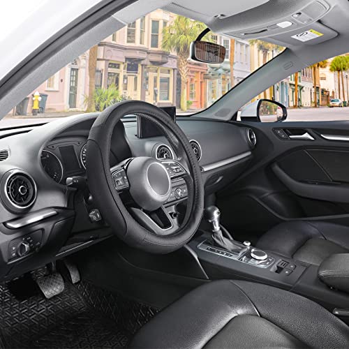 Car Steering Wheel Cover for Prius Civic Model 3 (Small size[14''-14 1/4''] / Black)