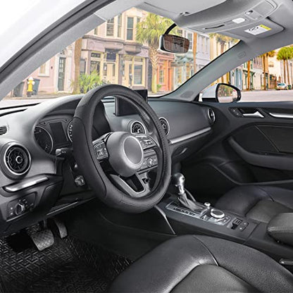 Car Steering Wheel Cover for Prius Civic Model 3 (Small size[14''-14 1/4''] / Black)