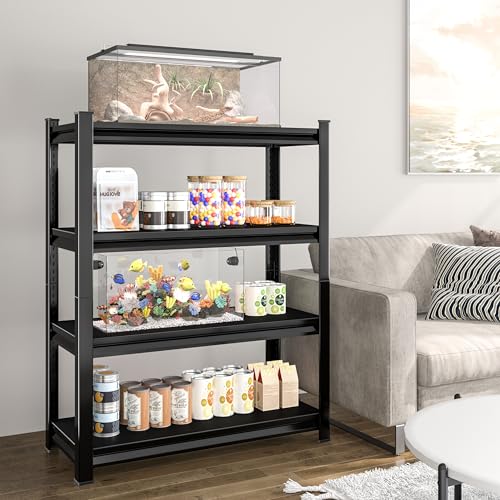 40in Wide Garage Shelving Heavy Duty (40"W×16"D×72"H / Black)