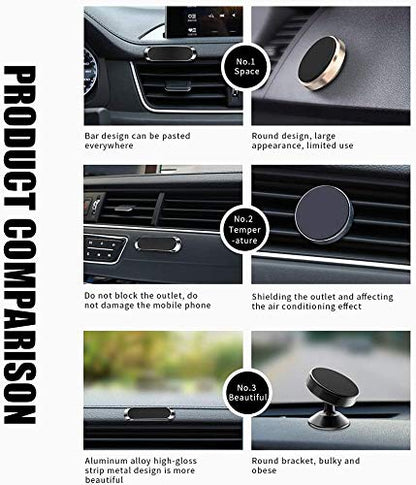 Silver Magnetic Mounts [4 Pack]. Flat Cell Phone Holder for Car Dashboard (3)