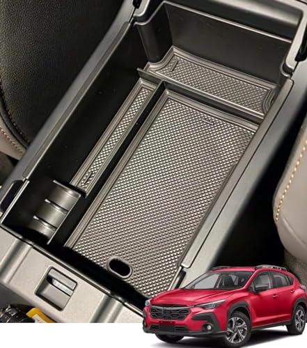 Compatible with Subaru Crosstrek Impreza 2024 2025 Center Console Armrest Storage Box ABS Tray Insert Organizer Glove Pallet Phone Holder (for Crosstrek Impreza 2024-2025)