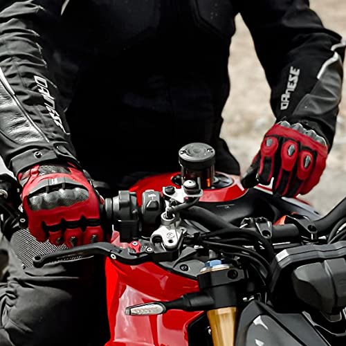 Mens Leather Motorbike Gloves KM046 Oxblood (X-Large / Oxblood/Black)