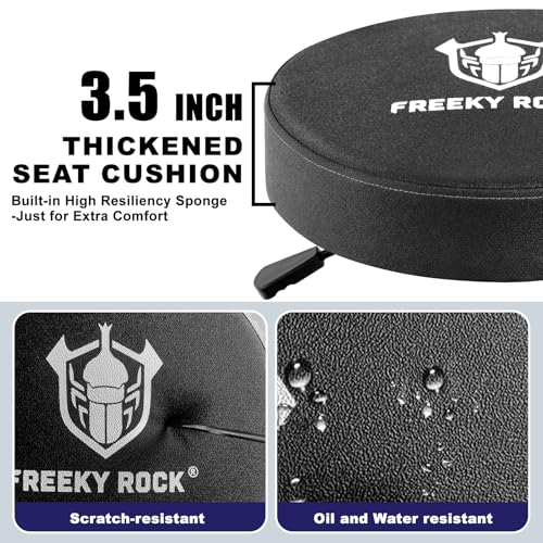 Rolling Shop Stool with Wheels (Black)
