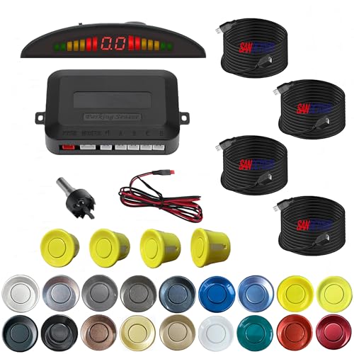 Parking Sensor Kit Backup Sensor Kit Reverse Sensor for Pickup & Extended Vehicles (Yellow)
