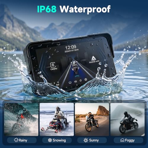 5 Inch Motorcycle CarPlay Screen with TPMS Sensors (5-Inch with TPMS Sensors)