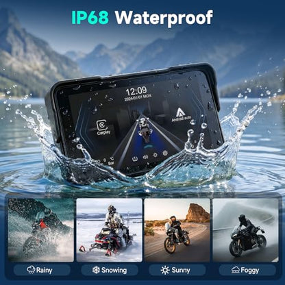 5 Inch Motorcycle CarPlay Screen with TPMS Sensors (5-Inch with TPMS Sensors)