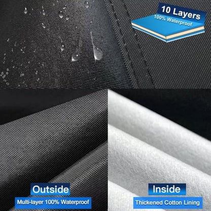 10 Layers SUV Car Cover Custom Fit for Toyota Highlander (Black Gray / Custom Fit for Toyota Highlander)
