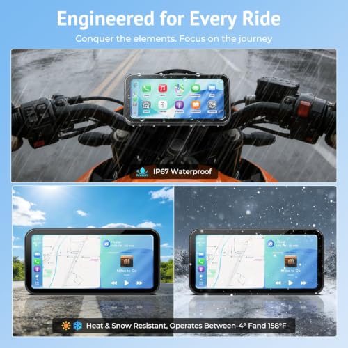 6.25" Wireless Motorcycle CarPlay Screen with Android Auto