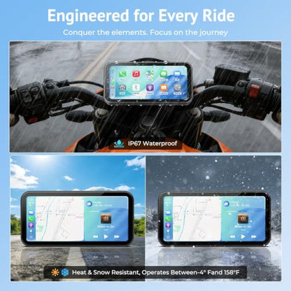 6.25" Wireless Motorcycle CarPlay Screen with Android Auto