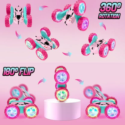 Pink Remote Control Car for Girls (Pink / Glow (Headlights & Wheel Lights))