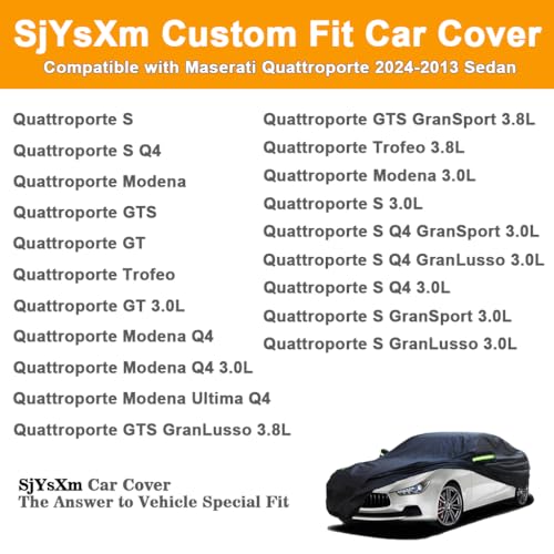 Custom Car Cover Compatible with Maserati Quattroporte 2026 (Compatible with Maserati Quattroporte(2013-2026))