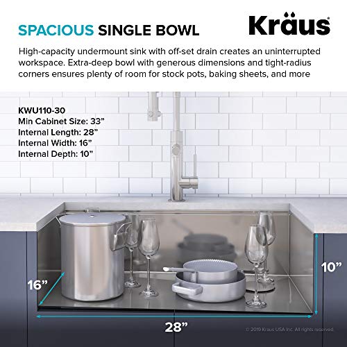 Kore Workstation 30 (Stainless Steel / 30 Inch / Sink and Garbage Disposal 1HP)