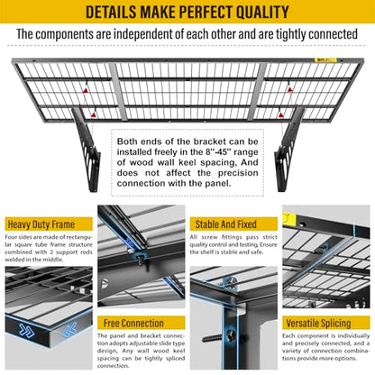 1.64x4ft Adjustable Rail Wall Garage Storage Shelf (1.64x4ft-2pack)