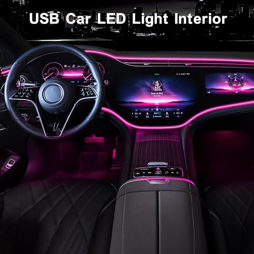 EL Wire Interior Car LED Lights (Pink / 5M/16.5FT)
