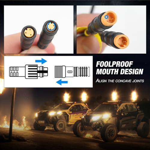 2PCS 2FT Fat Whip Lights 360°Spiral Chase Offroad Warning Lighted Antenna LED Whips Side by Side with Turn Signal Brake Reserving Lights for UTV ATV RZR Can (Fat 2PCS 2FT)