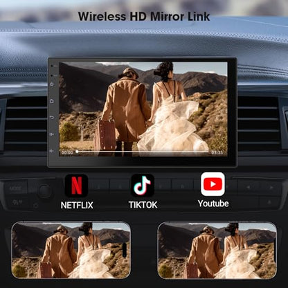 2 Din Car Radio with Wireless CarPlay & Android Auto (2+32G(With Backup Camera))