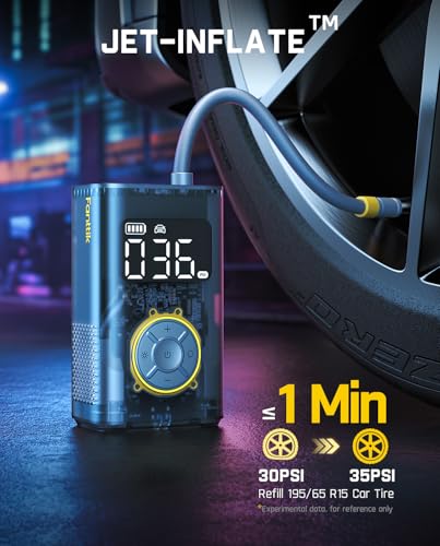X9 Pro Portable 1Min Fast Tire Inflator for Compact Car (Mechanical Gray)