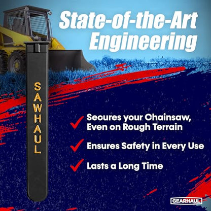 GearHaul SawHaul Fixed Universal Tractor Chainsaw Carrier (Fixed - Tractors / 36 Inch Scabbard / Yellow)