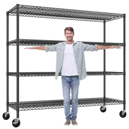 4 Tier Heavy Duty Metal Shelving Unit (60''W X 24'' D X 65.3'' H)