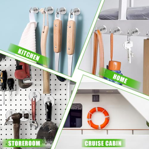 12 Pack Magnetic Hooks Heavy Duty 85lbs Strong Magnets (Silver / 12pack-85LB)