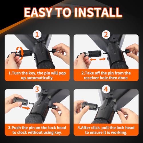 Trailer Tongue Coupler Lock 1 (Black / 2 Pack Keyd Alike)