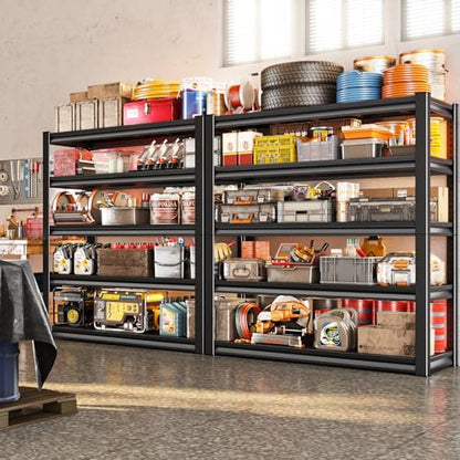 78" H Garage Shelving Heavy Duty (Black / 48" W x 18" D x 78" H)