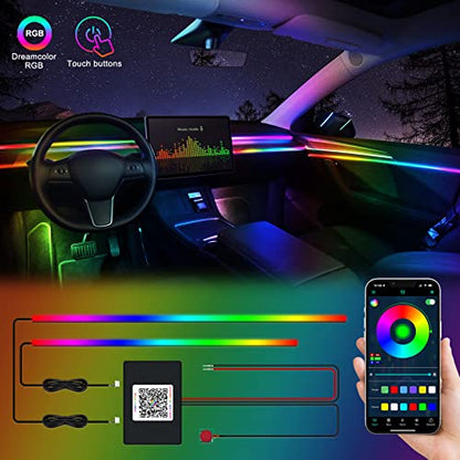 Acrylic Interior Car LED Strip Light with Wireless APP (Dreamcolor Kit - 2 in 1)
