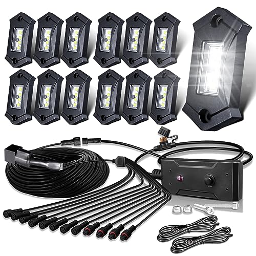 Rock Lights LEDMIRCY R3 White Rock Lights Wire Harness Kit for Trucks (White / 12 HK)