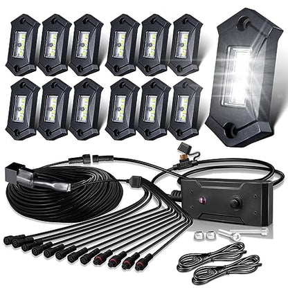 Rock Lights LEDMIRCY R3 White Rock Lights Wire Harness Kit for Trucks (White / 12 HK)