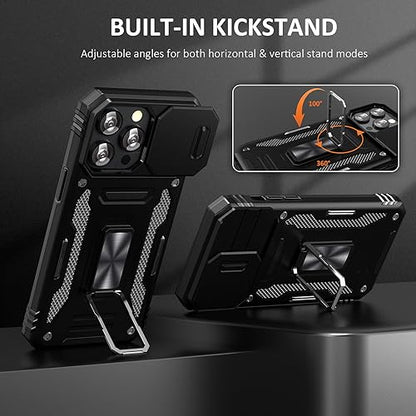 Heavy Duty Phone Case for 16 Pro Max Case with Camera Cover Black (iPhone 16 Pro Max 【6.9 inch】 / Black)