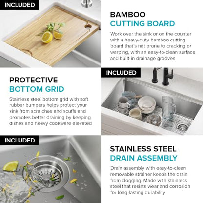 Fairlane 30 in Undermount Workstation Single Bowl 18 (30 Inch / Single Bowl Workstation — Undermount)