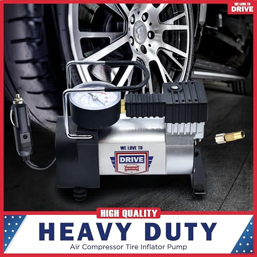 Tire Inflator Portable Air Compressor (Silver)