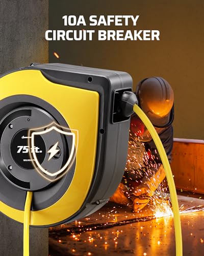 75FT Electric Cord Reel (Yellow)