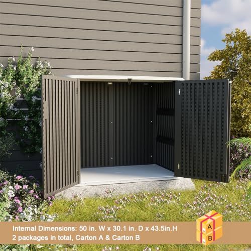 Larger Outdoor Storage Shed Weather Resistance (48 Cu.ft Black Shed-03C)