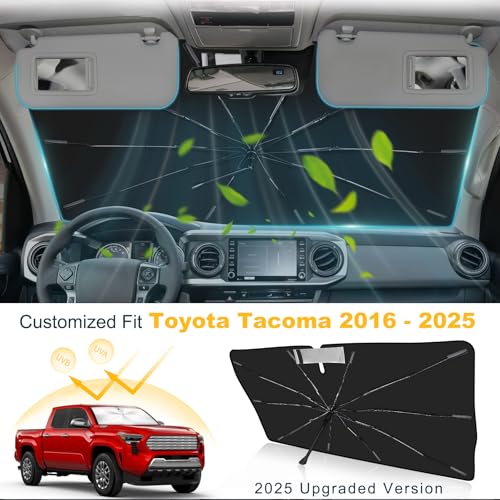 Windshield Sun Shade Umbrella Compatible with Toyota Tacoma 2016 (For Toyota Tacoma 2016+)