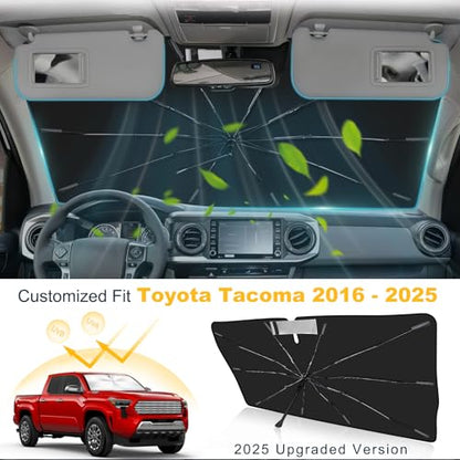 Windshield Sun Shade Umbrella Compatible with Toyota Tacoma 2016 (For Toyota Tacoma 2016+)