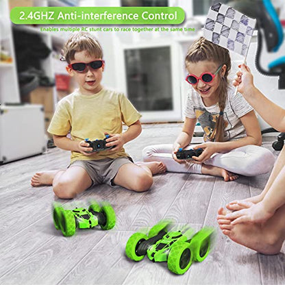 RC Stunt Car for Kids Ages 6 (Green / Standard (Headlights))