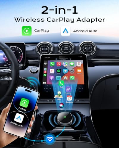 Wireless Carplay Adapter for iPhone & Android Auto 2 (Grey)
