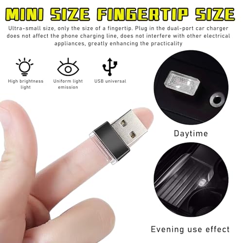 6 PCS USB LED Car Interior Atmosphere Lamp (6 Colors)