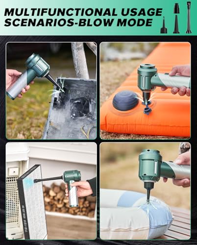 Handheld Car Vacuum Cordless Portable 17000PA HL133 Olive Green (Green)