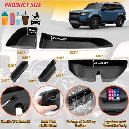 For 2026 2025 2024 Toyota Land Cruiser 1958 LC250 Prado Accessories (Car Door Organizer Storage Box)