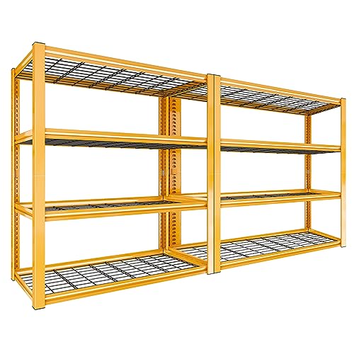 40" W Yellow Garage Shelving with Double (Orange)