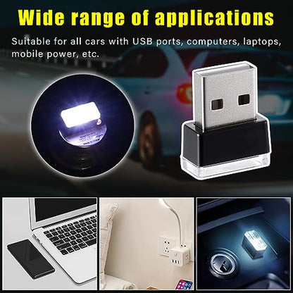 4 PCS USB LED Car Interior Atmosphere Lamp (White)