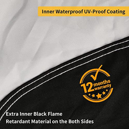 Motorcycle Cover Waterproof (Silver-Black / XL 93"x36"x49")