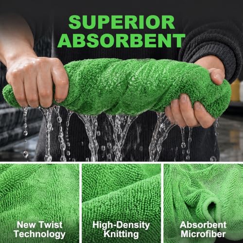 Car Drying Towels (New Car Towels - Green / 35.4"x23.6" - 2pcs)