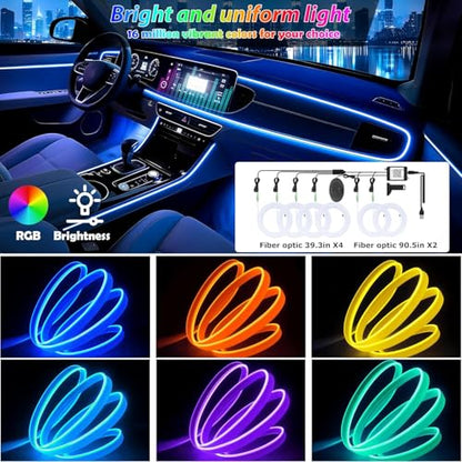 6 in 1 Car Led Strip Lights with App Control