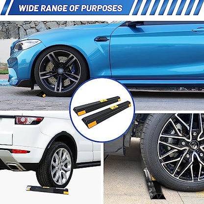 New Upgrades) 24" 2 Pcs Heavy Duty Parking Aid for Garage Walls, Parking Gadgets Protects Car, Parking Stopper Easy to Install 2 Packs, 24" L x 3.7" W x 1.8" H (24 inch 2Pcs)